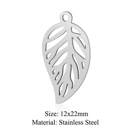 5 pcs/bag leaf flower titanium steel pendant four-leaf clover