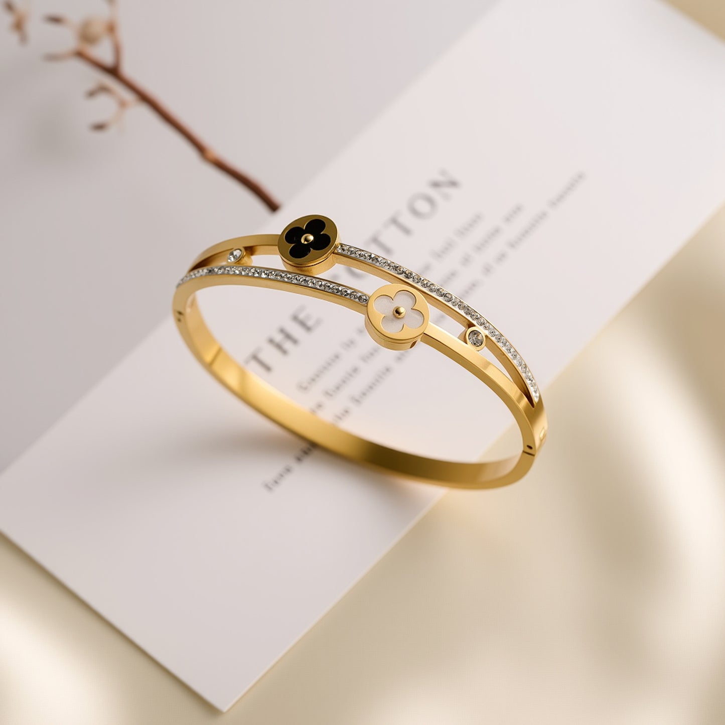 Titanium Steel Four-Leaf Clover Bracelet