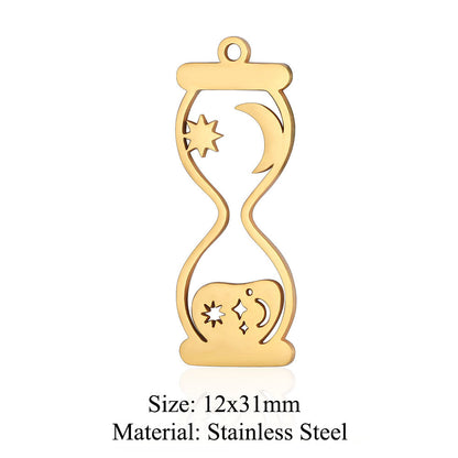 5 pcs/bag witch hat titanium steel eye pendant