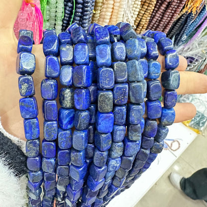 8*12mm natural stone lapis lazuli agate rounded square beads