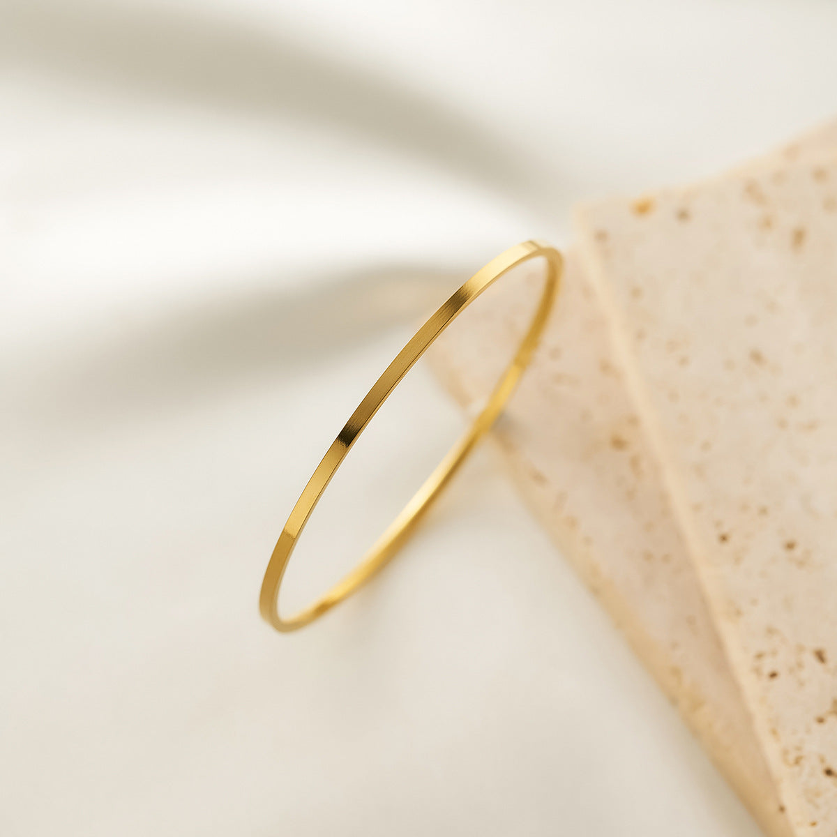 Sansheng III 2mm Titanium Steel Bracelet — 18K Gold-Plated, Thick & Non-Fading (Wholesale)