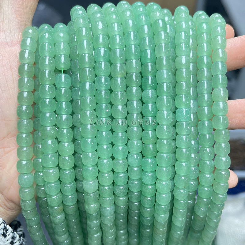 8/10Mm natural green Dongling jade old-shaped beads loose beads