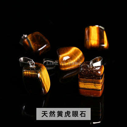 Amethyst rough stone square pendant.