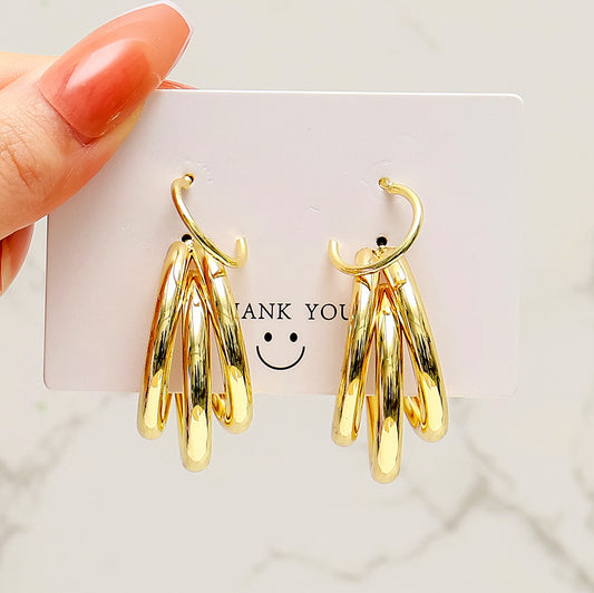 C-shaped earrings 2-piece set earrings wholesale