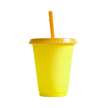 Temperature-sensitive plastic PP cold water color-changing straw cup