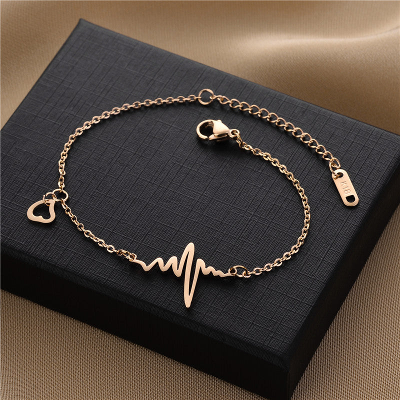 EKG Titanium Steel Bracelet, Beach Jewelry