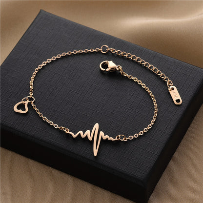EKG Titanium Steel Bracelet, Beach Jewelry