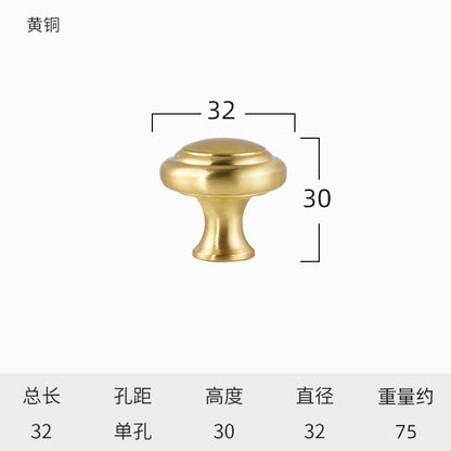High-end wardrobe door brass handle