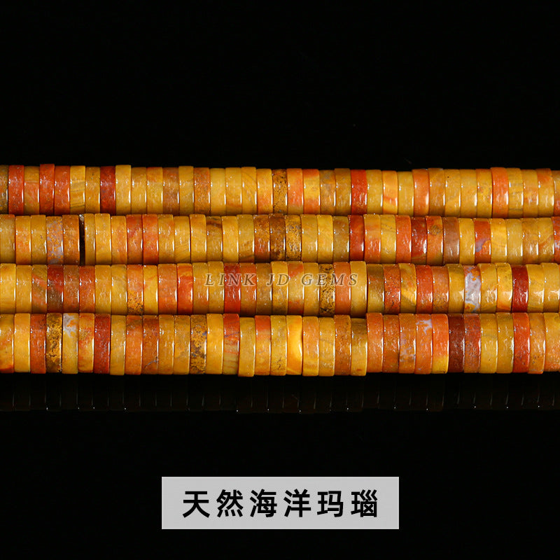 6 * 1 mm de cuentas sueltas espaciadoras en ángulo recto de piedra natural 