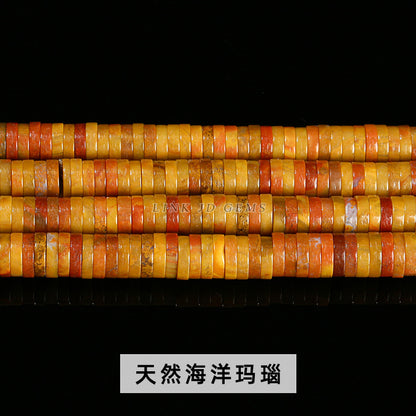 6 * 1 mm de cuentas sueltas espaciadoras en ángulo recto de piedra natural 