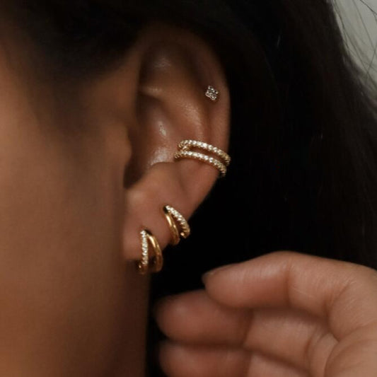 Zircon Copper Earring 4-Piece Set