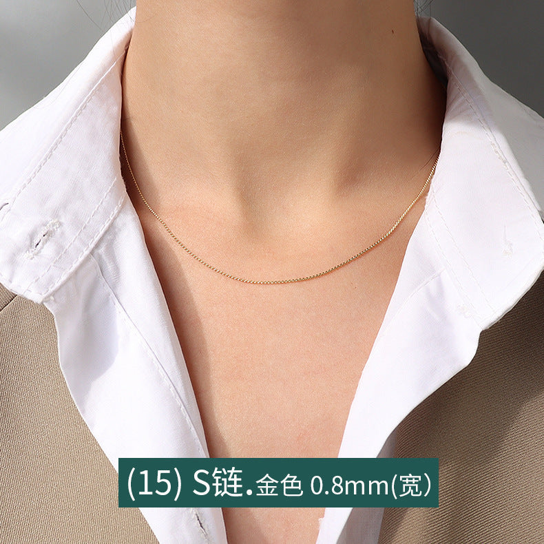 18K Gold Plated Titanium Steel Chain Necklace