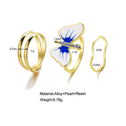 Butterfly Ring Jewelry Metal Alloy