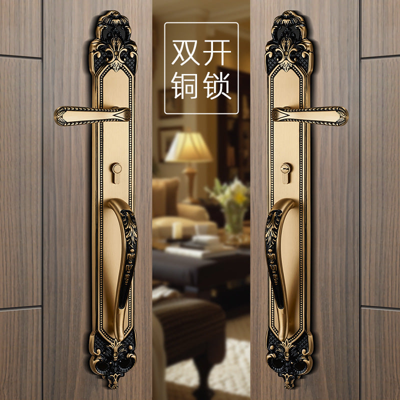 Brass door lock door lock handle