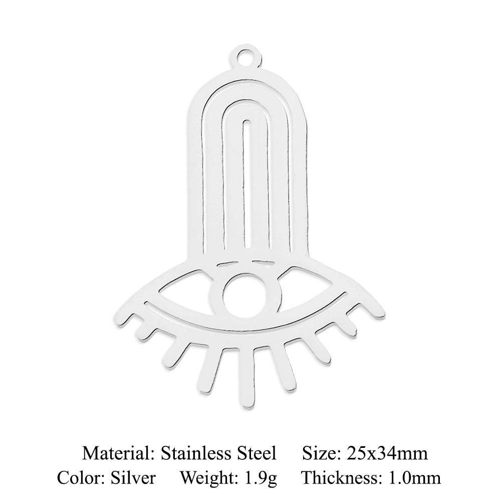 5 pcs/bag Ocean Wave Fish Scale Titanium Steel Pendant