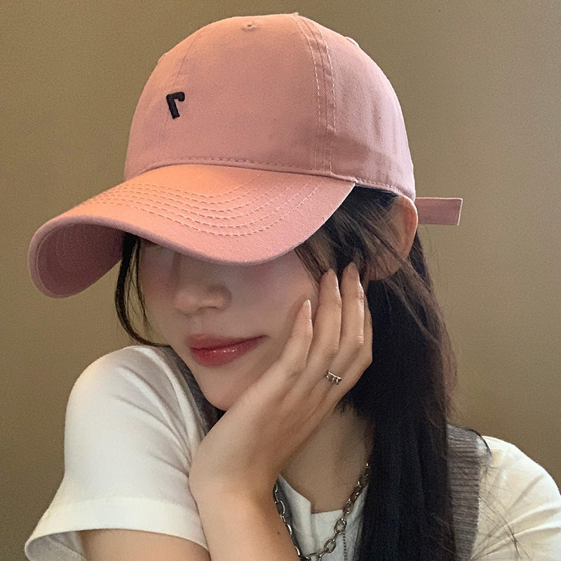 Pink Wide-Brim Baseball Cap