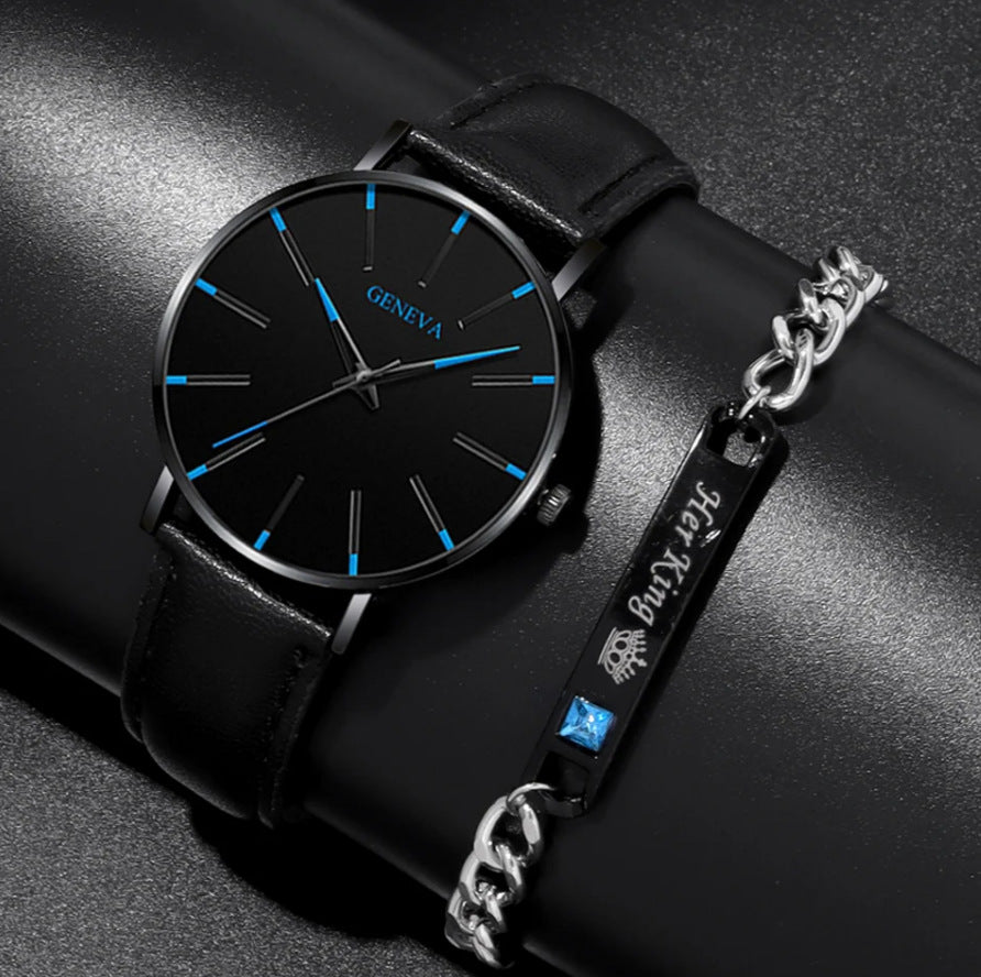 Geneva Fashion Thin Men's Quartz Watch