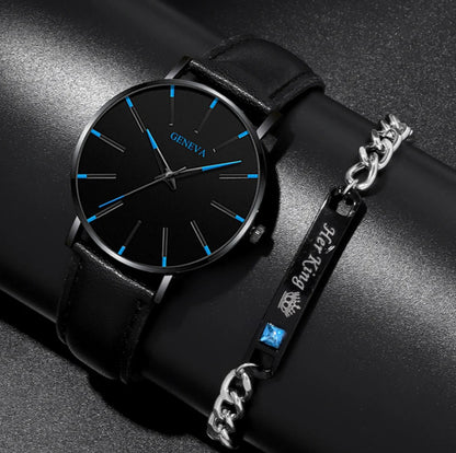 Geneva Fashion Thin Men's Quartz Watch