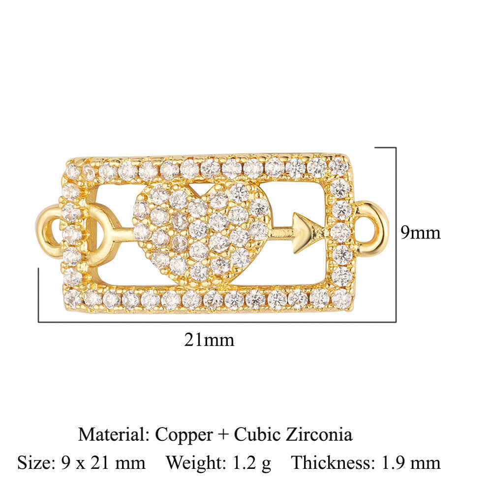 Bead butterfly copper zircon double hole accessories family pendant