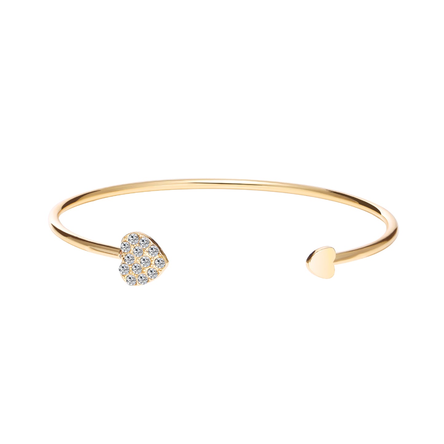 Full diamond heart shaped love bracelet