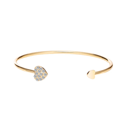 Full diamond heart shaped love bracelet
