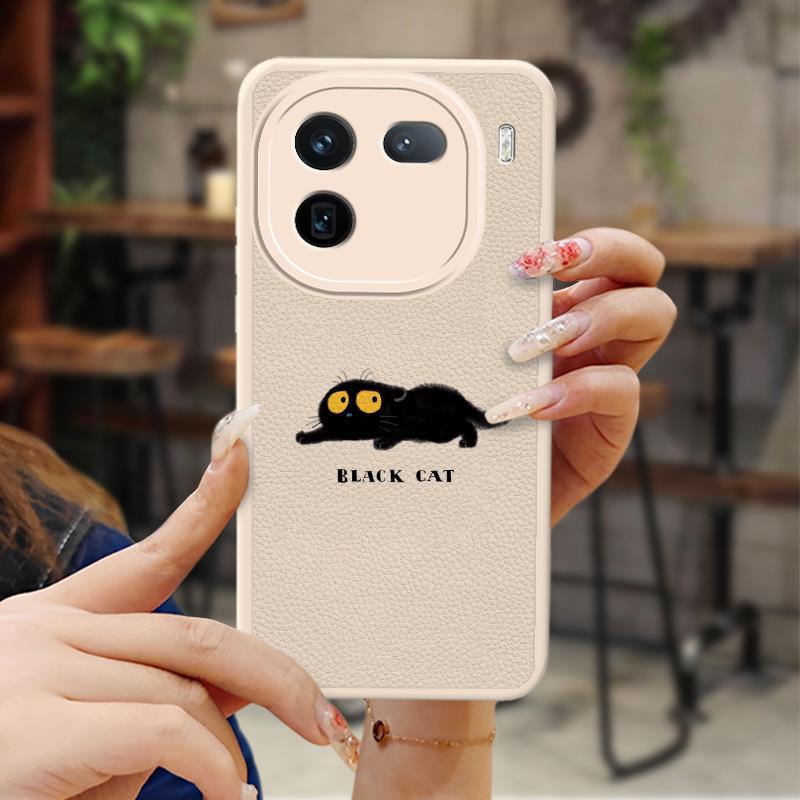 VIVO IQOO12 Pro Raised Lens Protector Nordic Minimalist Dustproof Leather Couple
