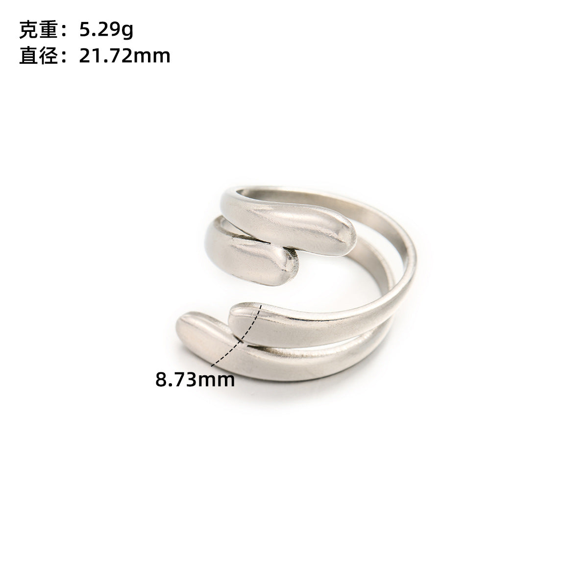 Stainless steel love open ring