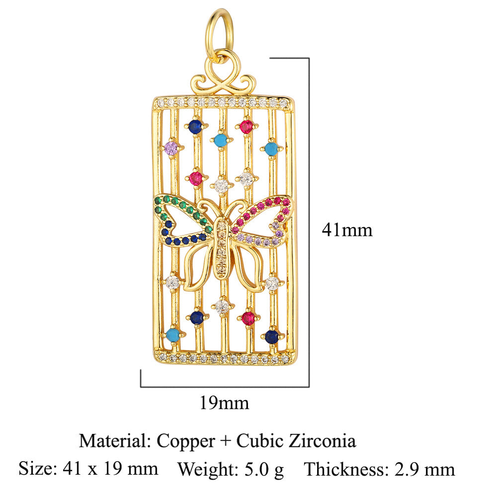 Oil drop copper zircon pendant palm eye face crown