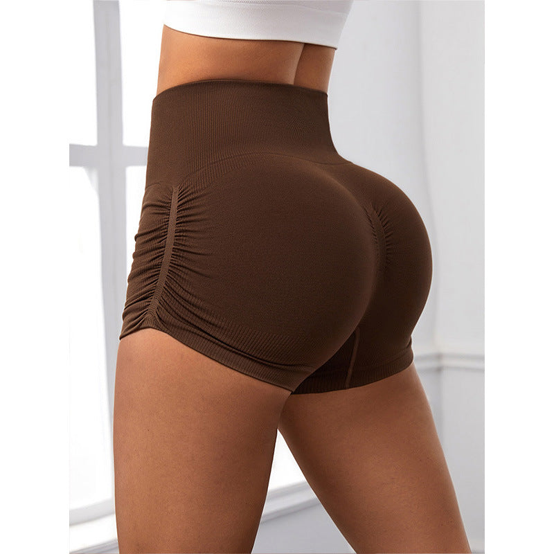 Peach hip fitness shorts women's sports three-point pants
