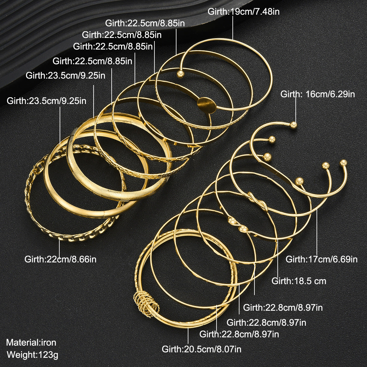 15-Piece Knotted Metal Bracelet Set