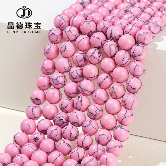Synthetic pink turquoise beads loose beads