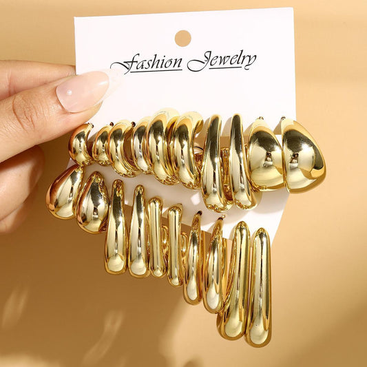 Geometric Combination Earrings Set