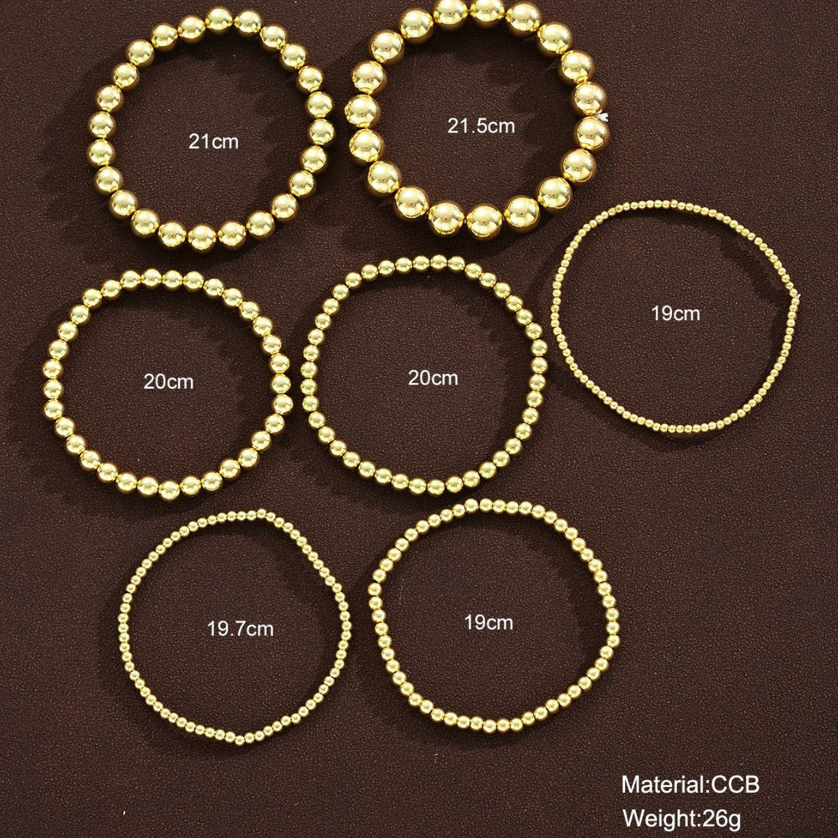CCB Beaded 7-Piece Stackable Bracelet Set