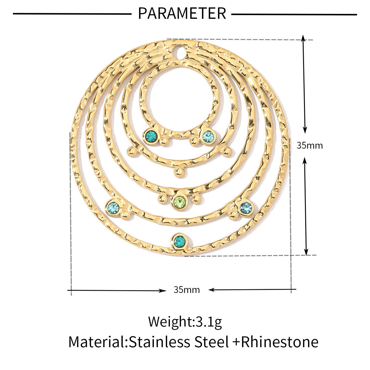 Geometric round love titanium steel pendant accessories