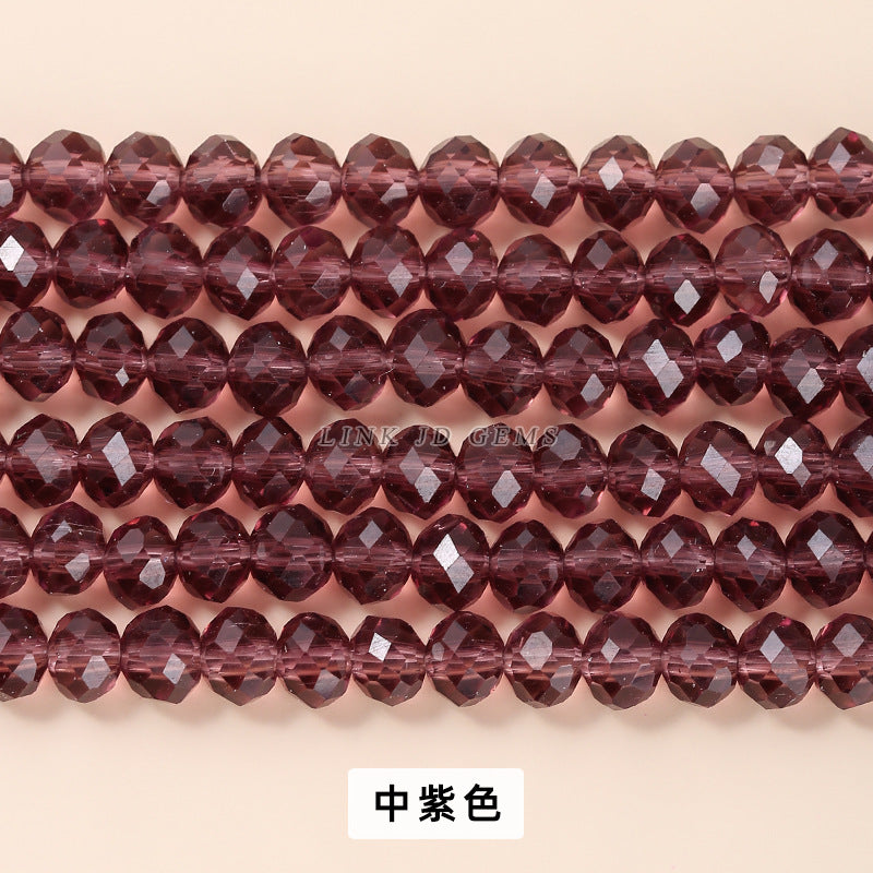 Colored crystal glass flat beads loose beads