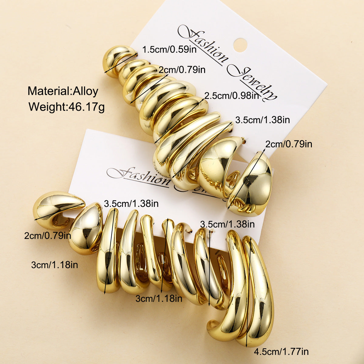 Geometric Combination Earrings Set