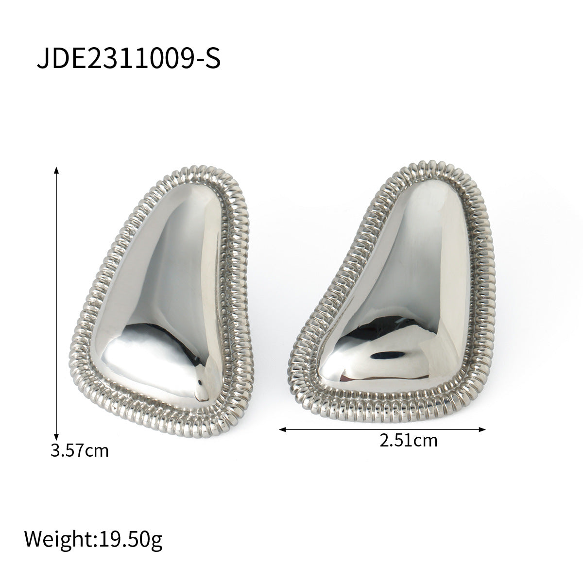 Pendientes de aro con motivo de pan triangular 