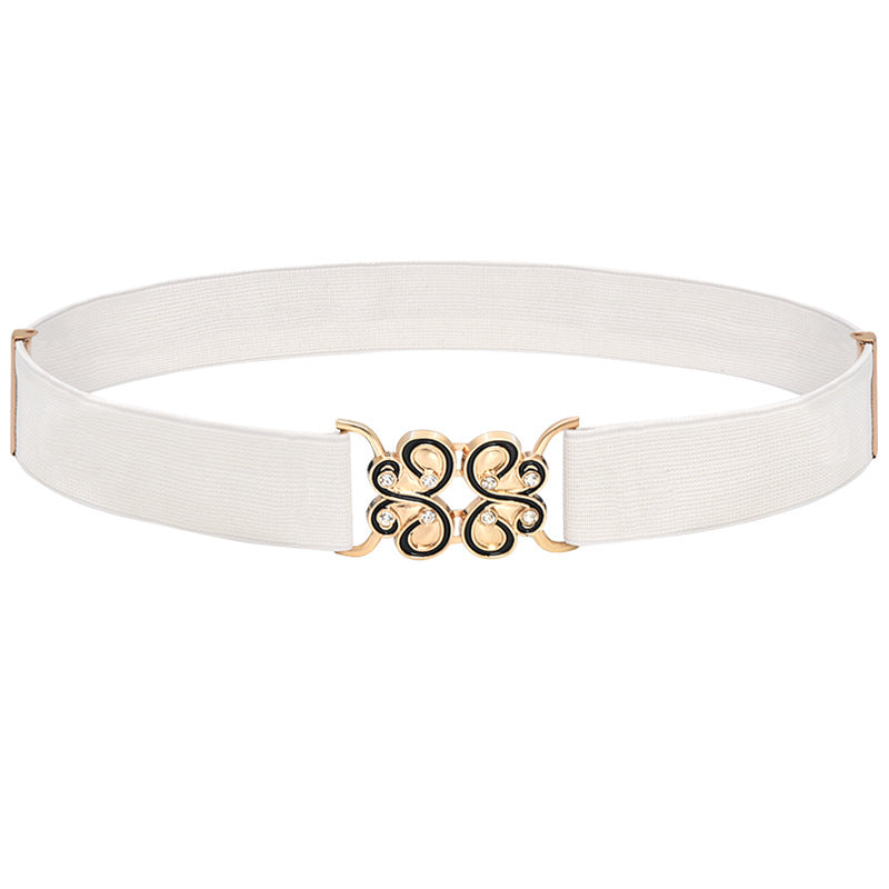 Elastic wide belt female minimalist