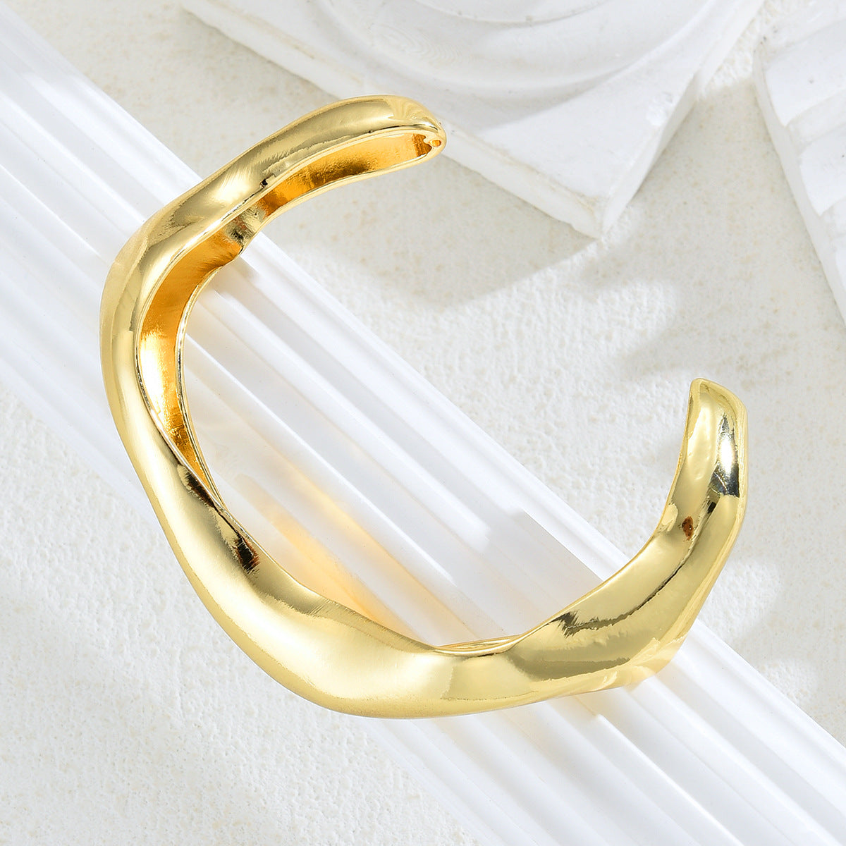 Geometric Wave Alloy Bracelet