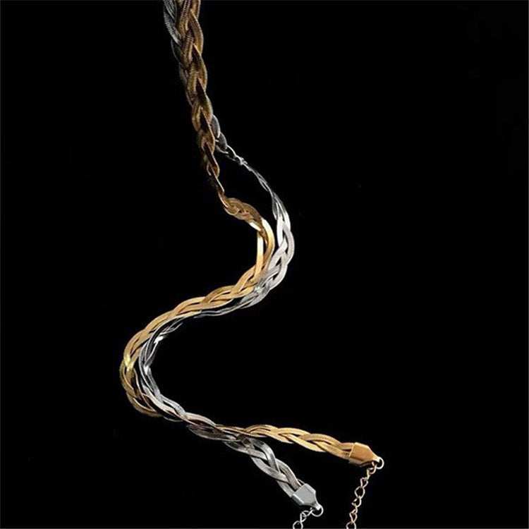 Three-layer wound snake bone necklace