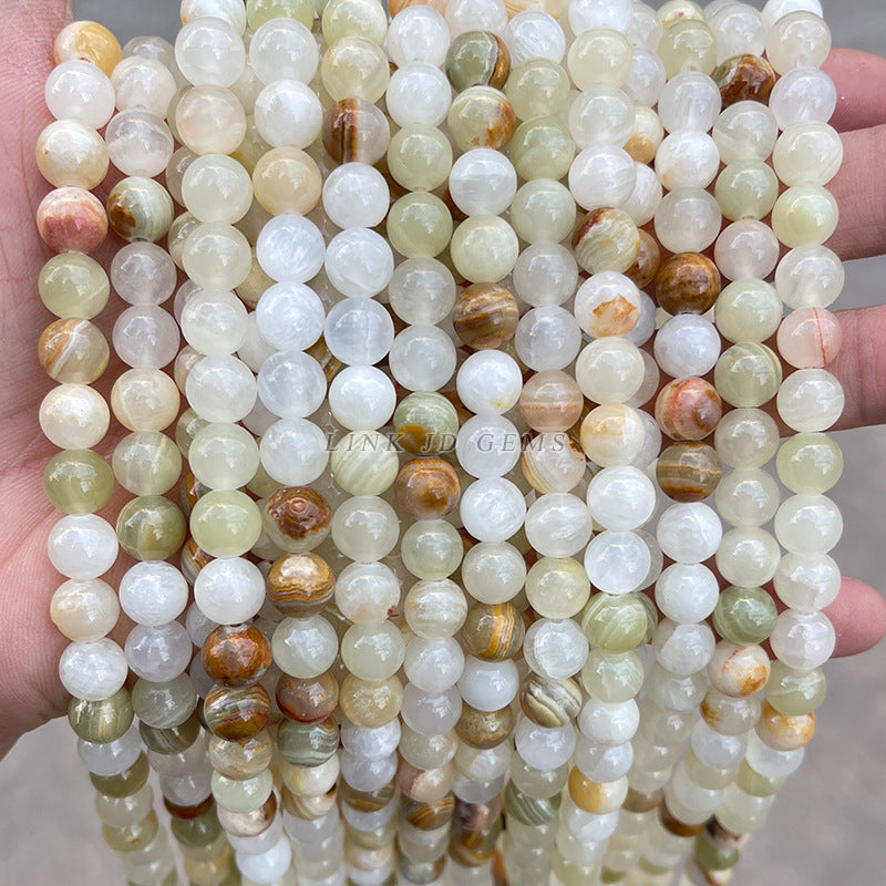 Afghanistan white jade loose beads milk white jade round beads