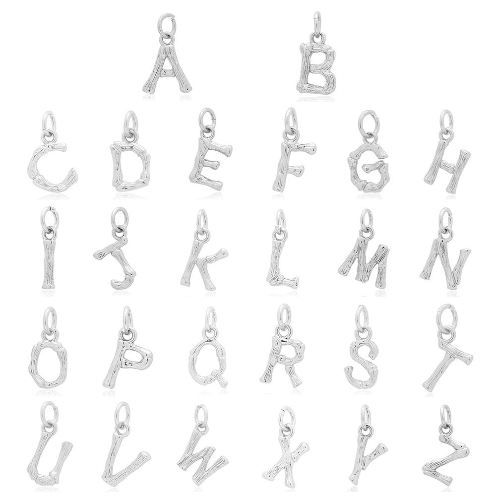 5 pcs/pack of 26 English alphabet brass pendants