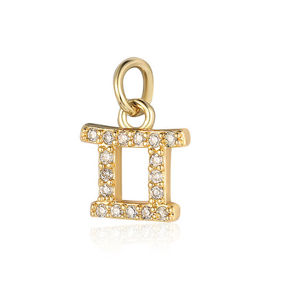 Twelve constellations copper zircon pendant