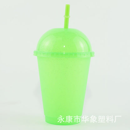 PP large hole milk tea cup glitter plastic cup 16oz