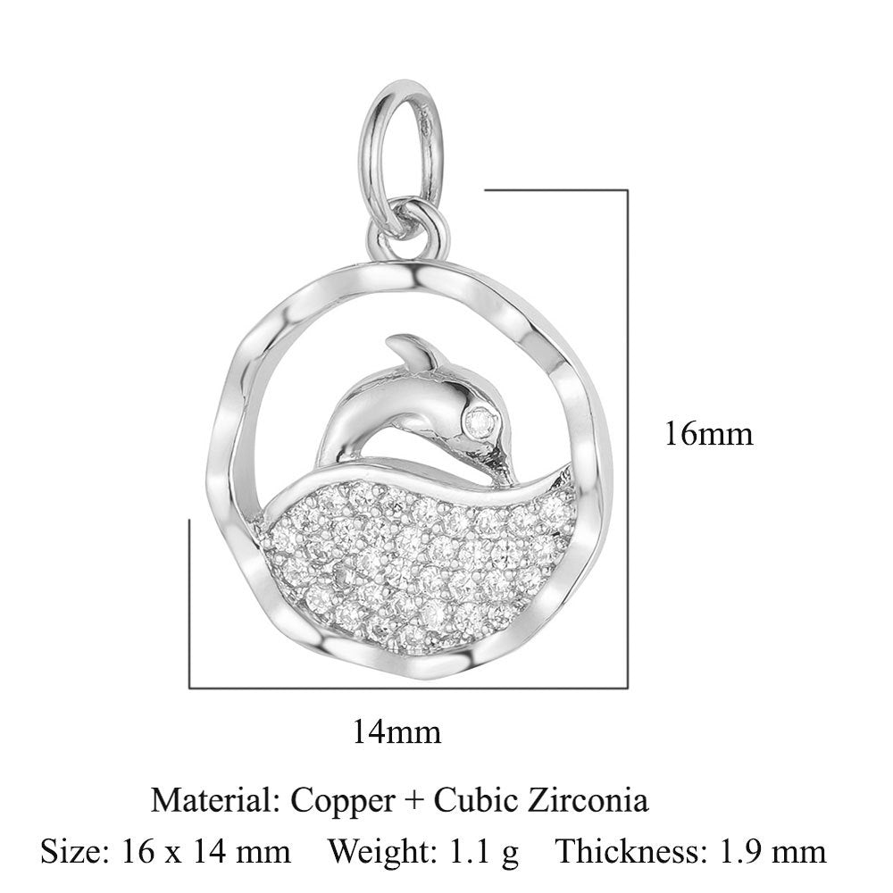 Copper zircon pendant, round ball beetle DIY.