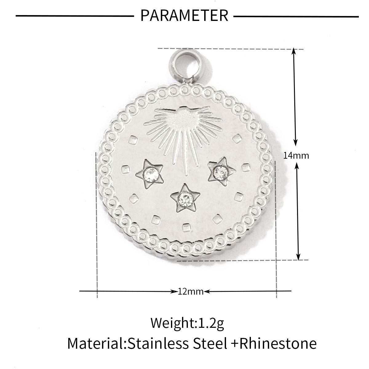Star Sun Titanium Steel Necklace Pendant ins