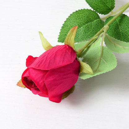 Artificial rose bud silk flower