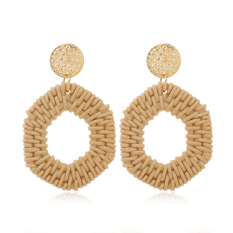 Double round love pentagram acrylic earrings