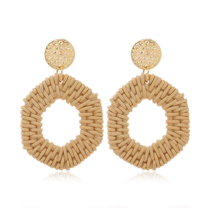 Double round love pentagram acrylic earrings