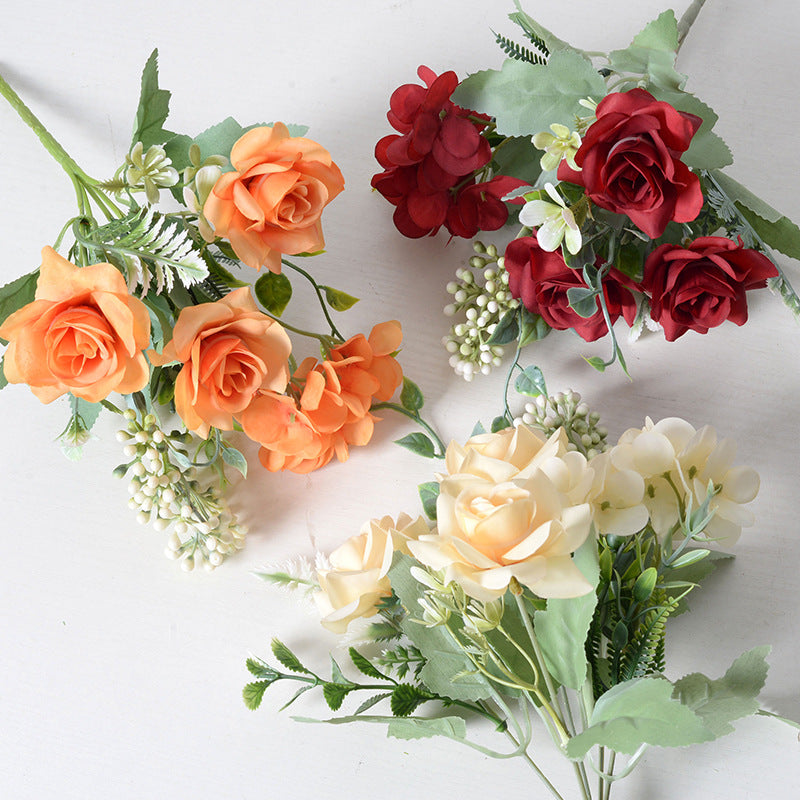 Simulation flower bunch corner rose silk cloth small bouquet